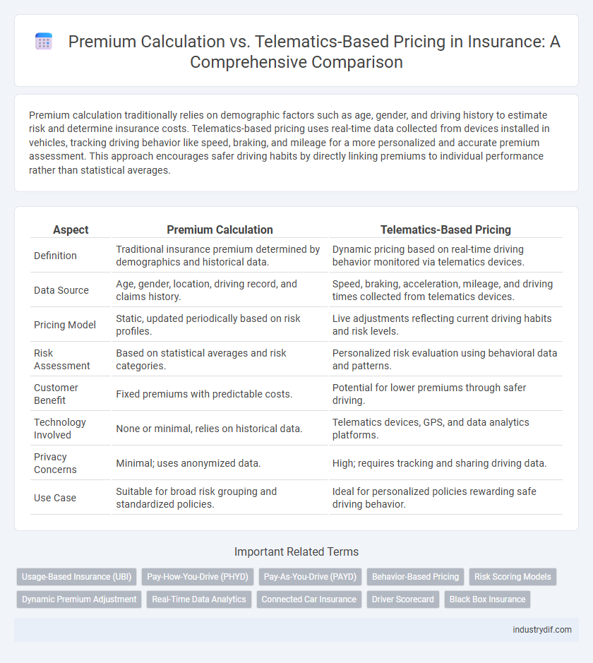 Premium Calculation vs. Telematics-Based Pricing in Insurance: A Comprehensive Comparison
