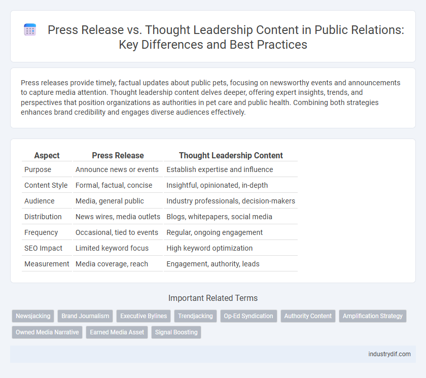Press Release vs. Thought Leadership Content in Public Relations: Key Differences and Best Practices