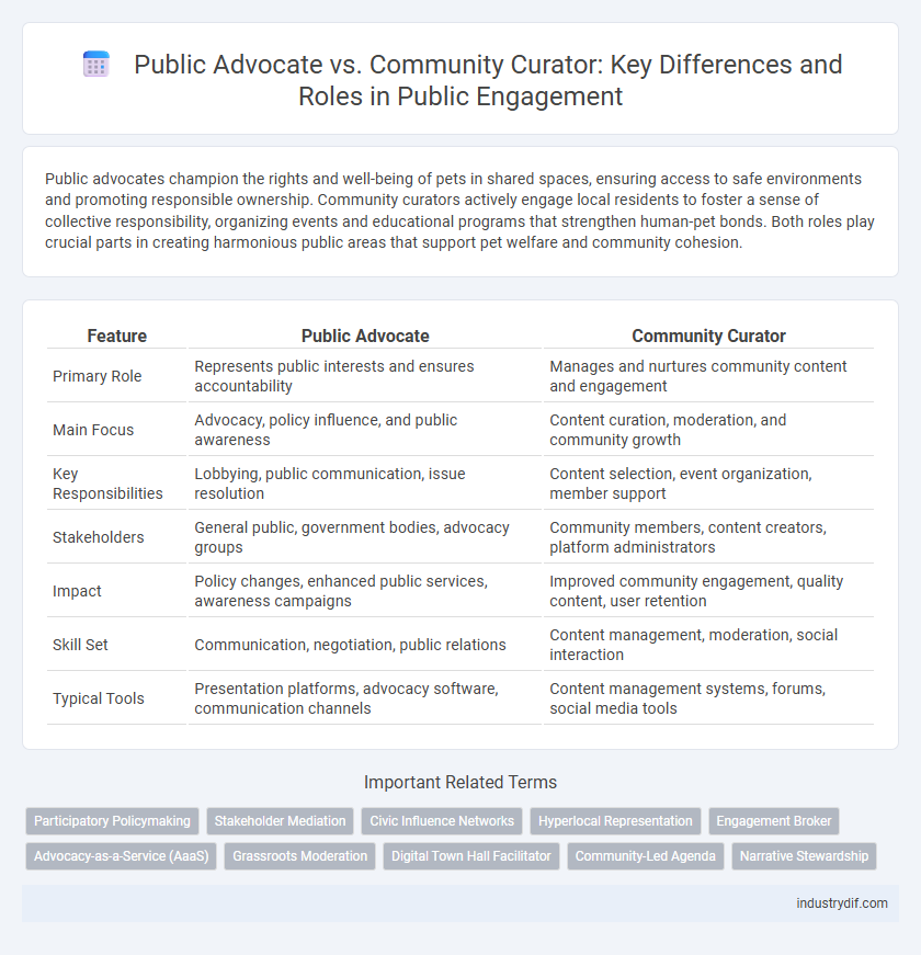 Public Advocate vs. Community Curator: Key Differences and Roles in Public Engagement