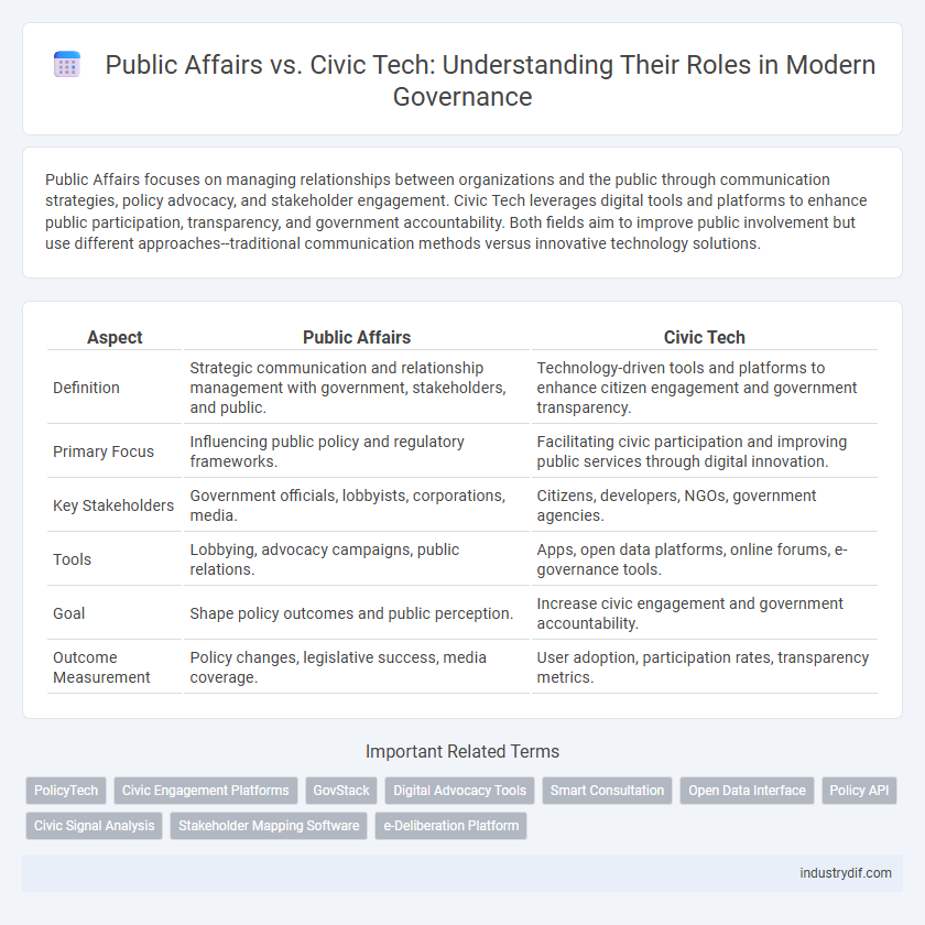Public Affairs vs. Civic Tech: Understanding Their Roles in Modern Governance