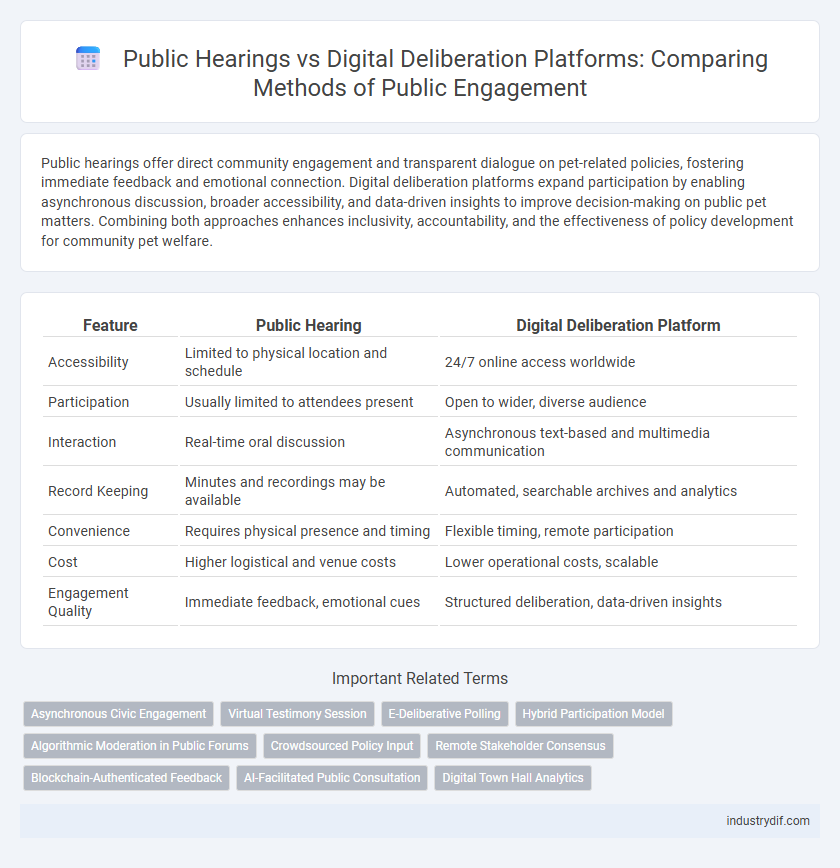 Public Hearings vs Digital Deliberation Platforms: Comparing Methods of Public Engagement