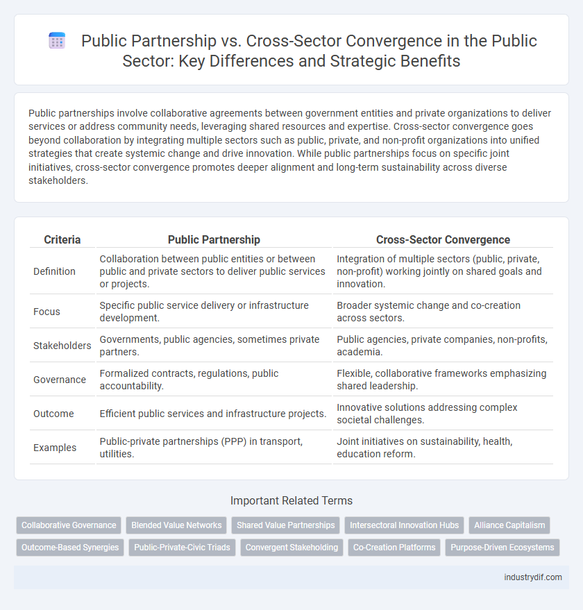 Public Partnership vs. Cross-Sector Convergence in the Public Sector: Key Differences and Strategic Benefits
