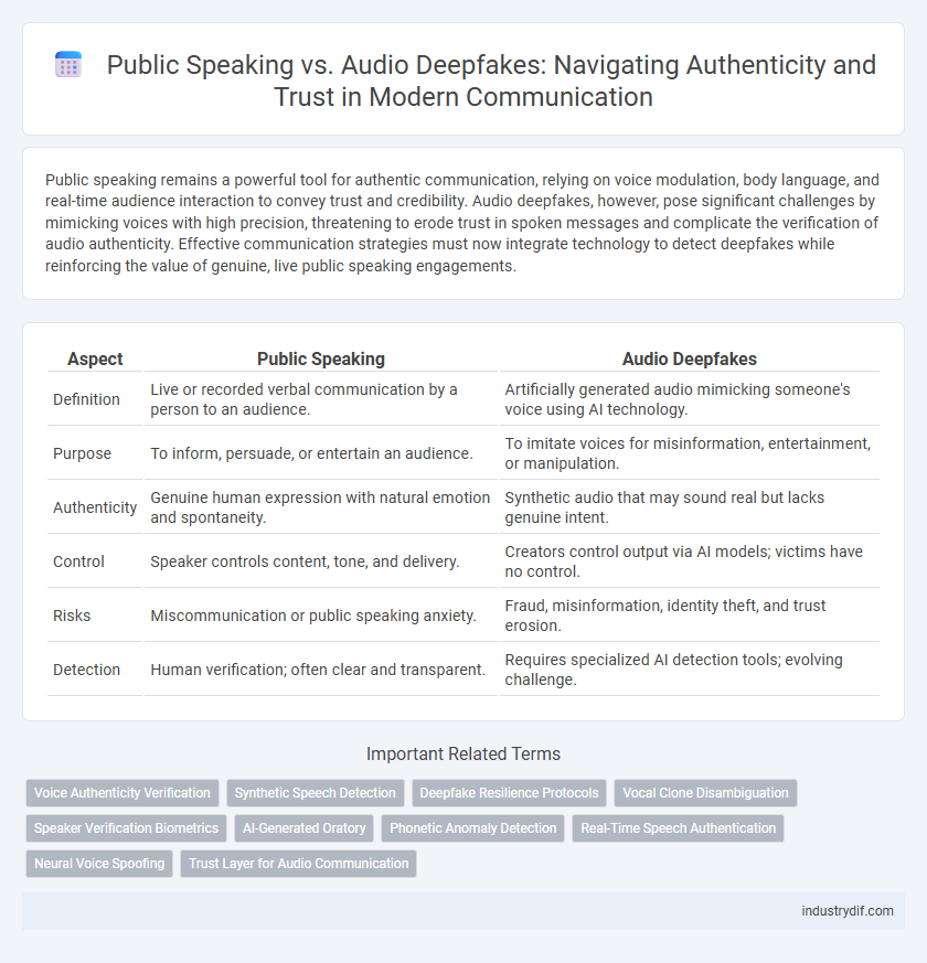 Public Speaking vs. Audio Deepfakes: Navigating Authenticity and Trust in Modern Communication