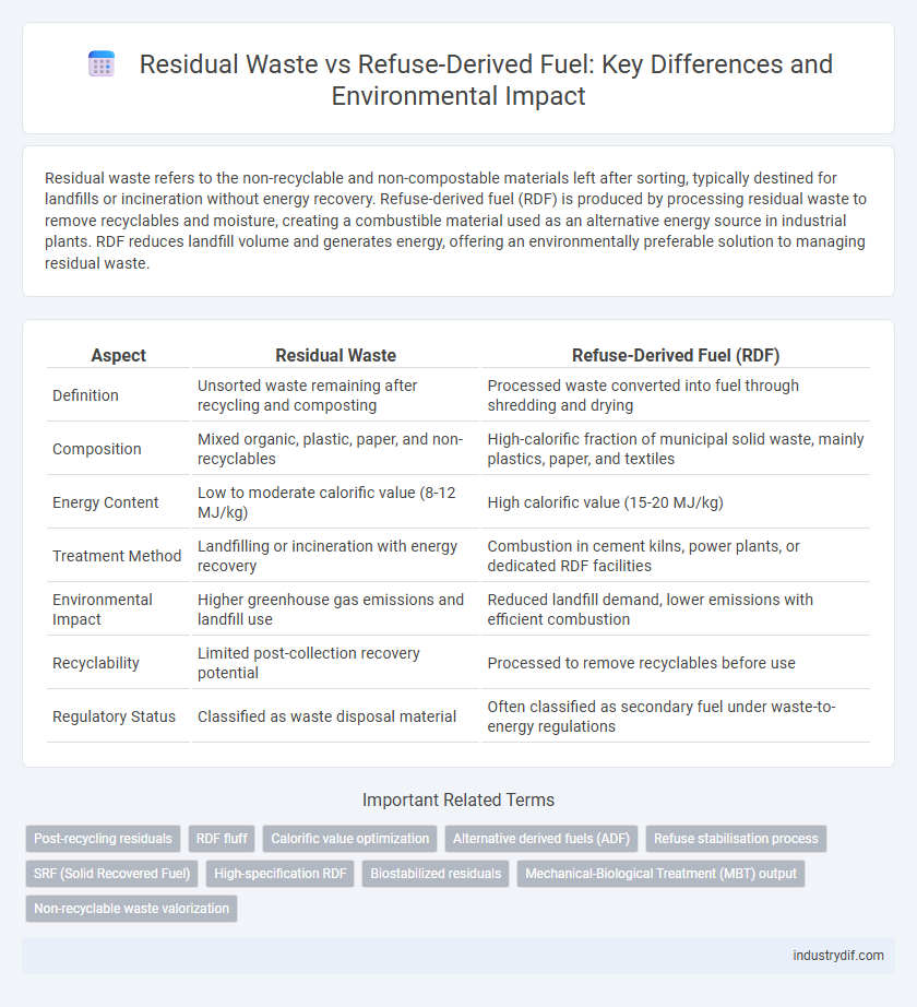 Residual Waste vs Refuse-Derived Fuel: Key Differences and Environmental Impact