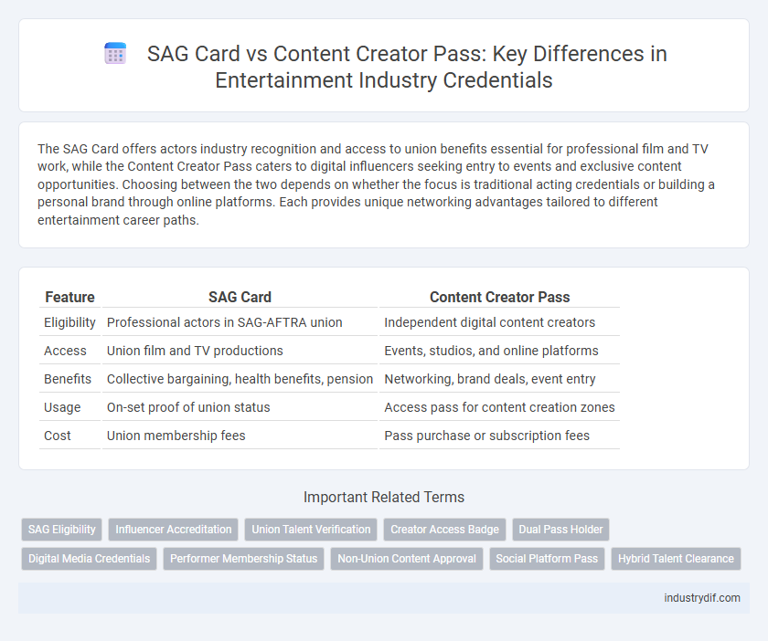 SAG Card vs Content Creator Pass: Key Differences in Entertainment Industry Credentials