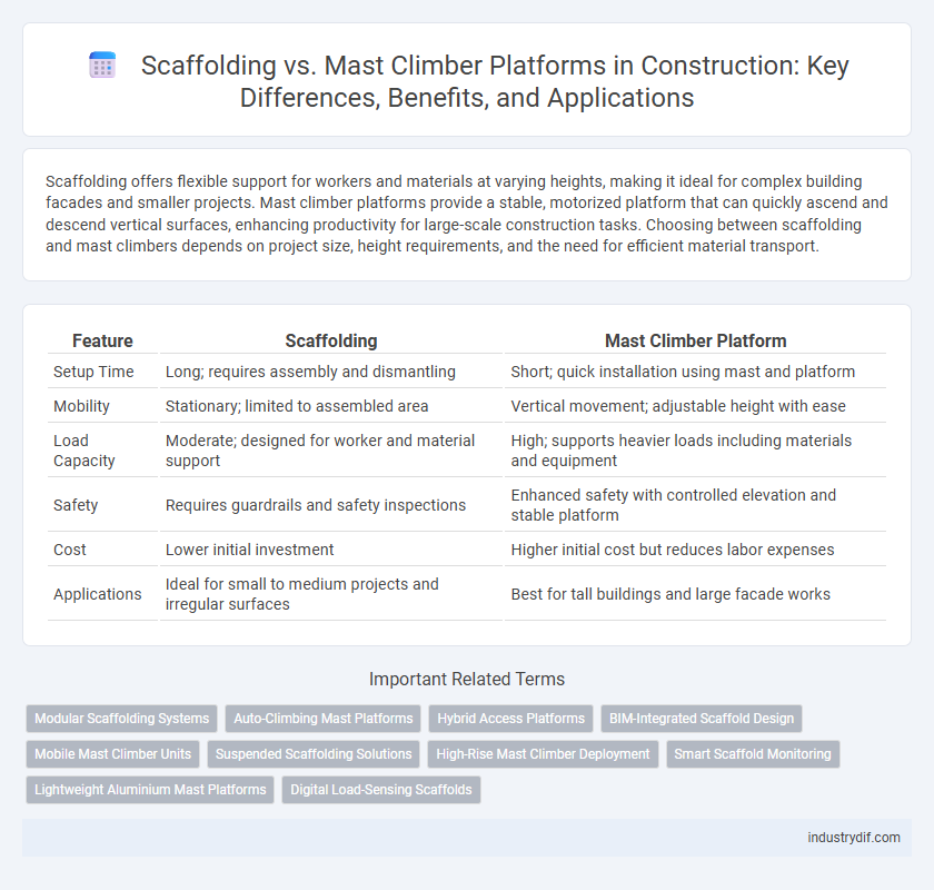 Scaffolding vs. Mast Climber Platforms in Construction: Key Differences, Benefits, and Applications