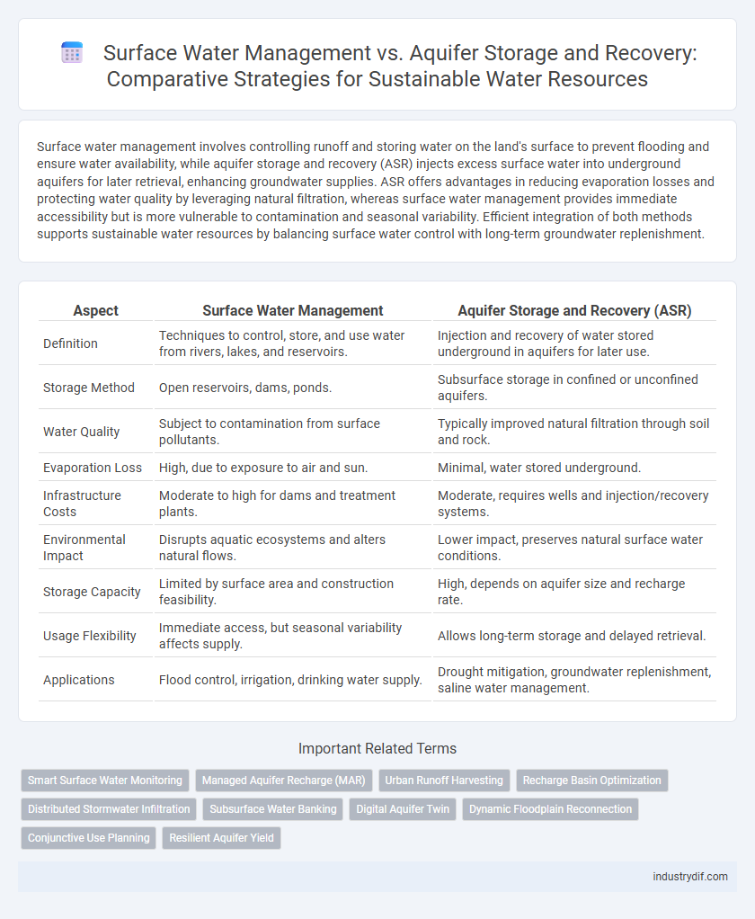 Surface Water Management vs. Aquifer Storage and Recovery: Comparative Strategies for Sustainable Water Resources