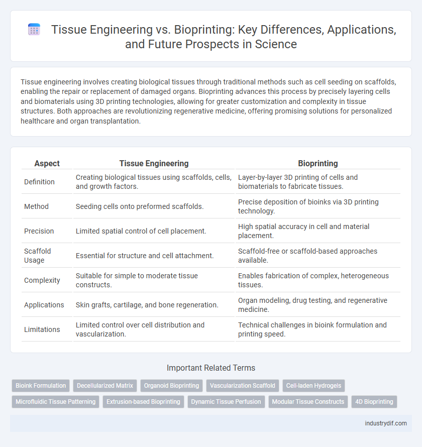 Tissue Engineering vs. Bioprinting: Key Differences, Applications, and Future Prospects in Science