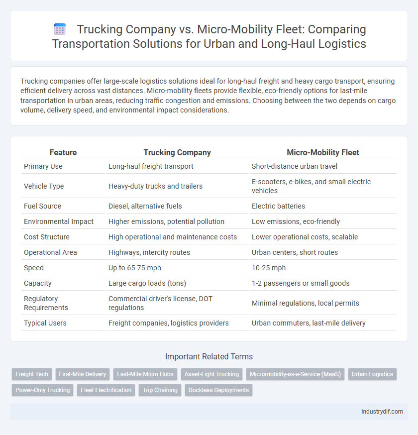 Trucking Company vs. Micro-Mobility Fleet: Comparing Transportation Solutions for Urban and Long-Haul Logistics
