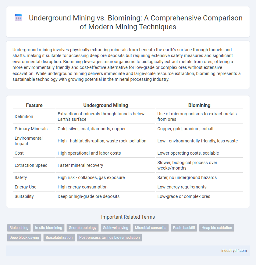 Underground Mining vs. Biomining: A Comprehensive Comparison of Modern Mining Techniques