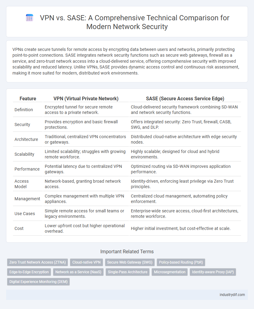 VPN vs. SASE: A Comprehensive Technical Comparison for Modern Network Security