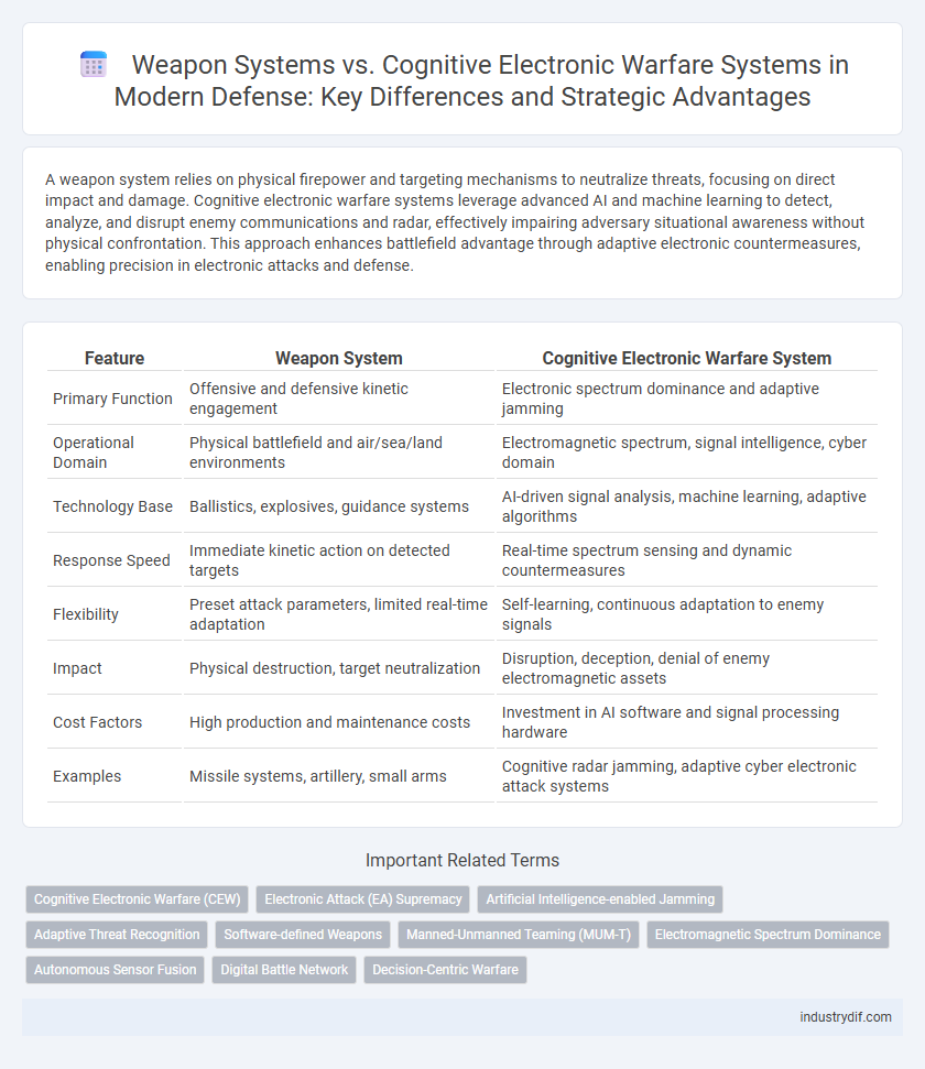 Weapon Systems vs. Cognitive Electronic Warfare Systems in Modern Defense: Key Differences and Strategic Advantages