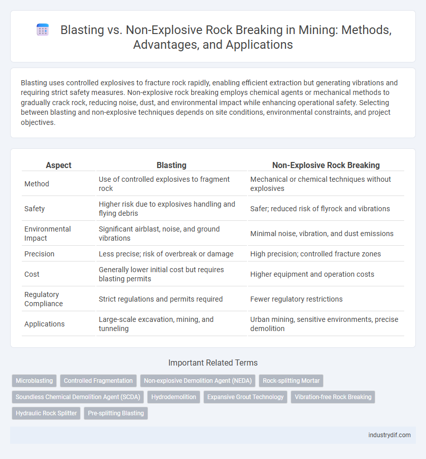 Blasting vs. Non-Explosive Rock Breaking in Mining: Methods, Advantages, and Applications