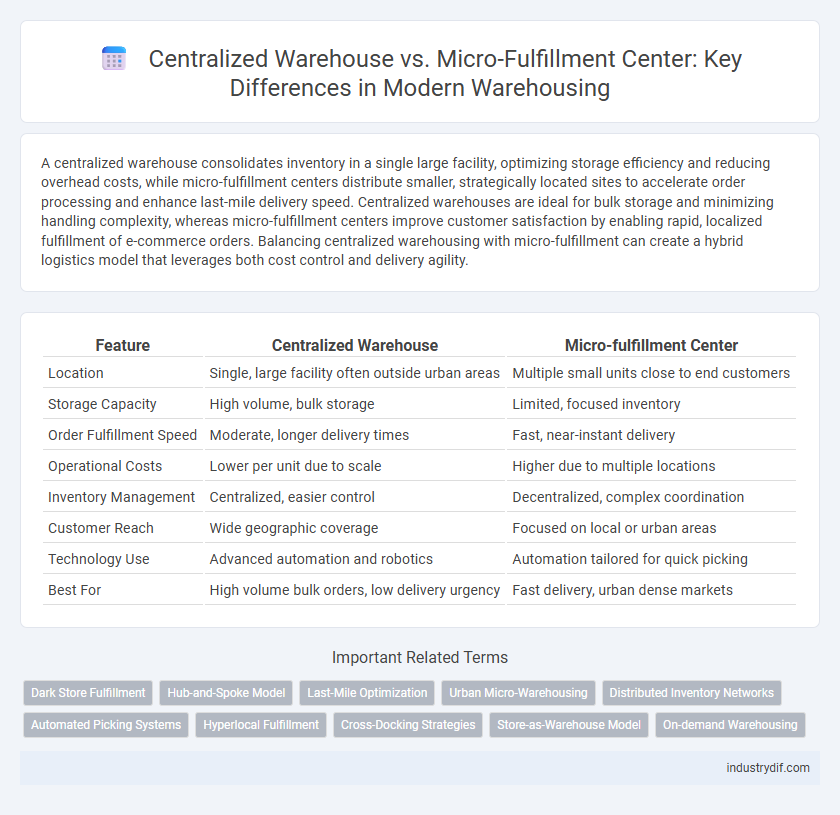 Centralized Warehouse vs. Micro-Fulfillment Center: Key Differences in Modern Warehousing