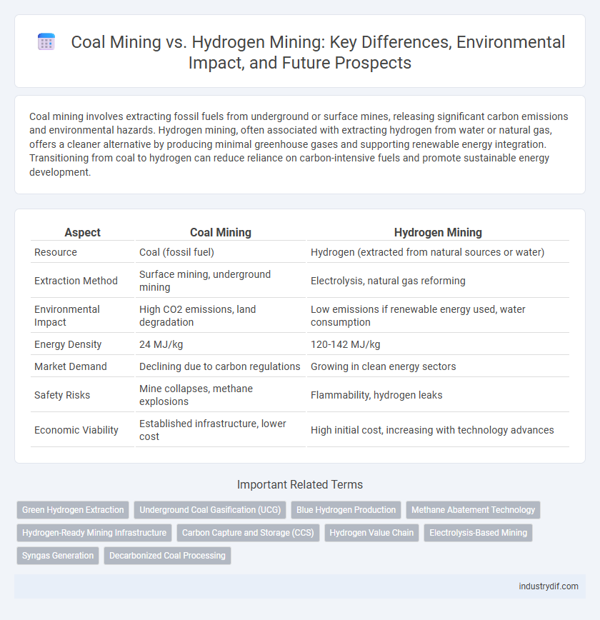Coal Mining vs. Hydrogen Mining: Key Differences, Environmental Impact, and Future Prospects