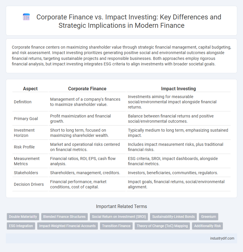 Corporate Finance vs. Impact Investing: Key Differences and Strategic Implications in Modern Finance