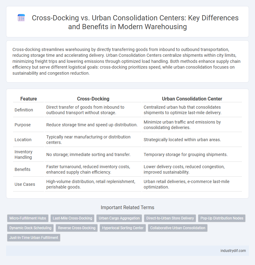 Cross-Docking vs. Urban Consolidation Centers: Key Differences and Benefits in Modern Warehousing