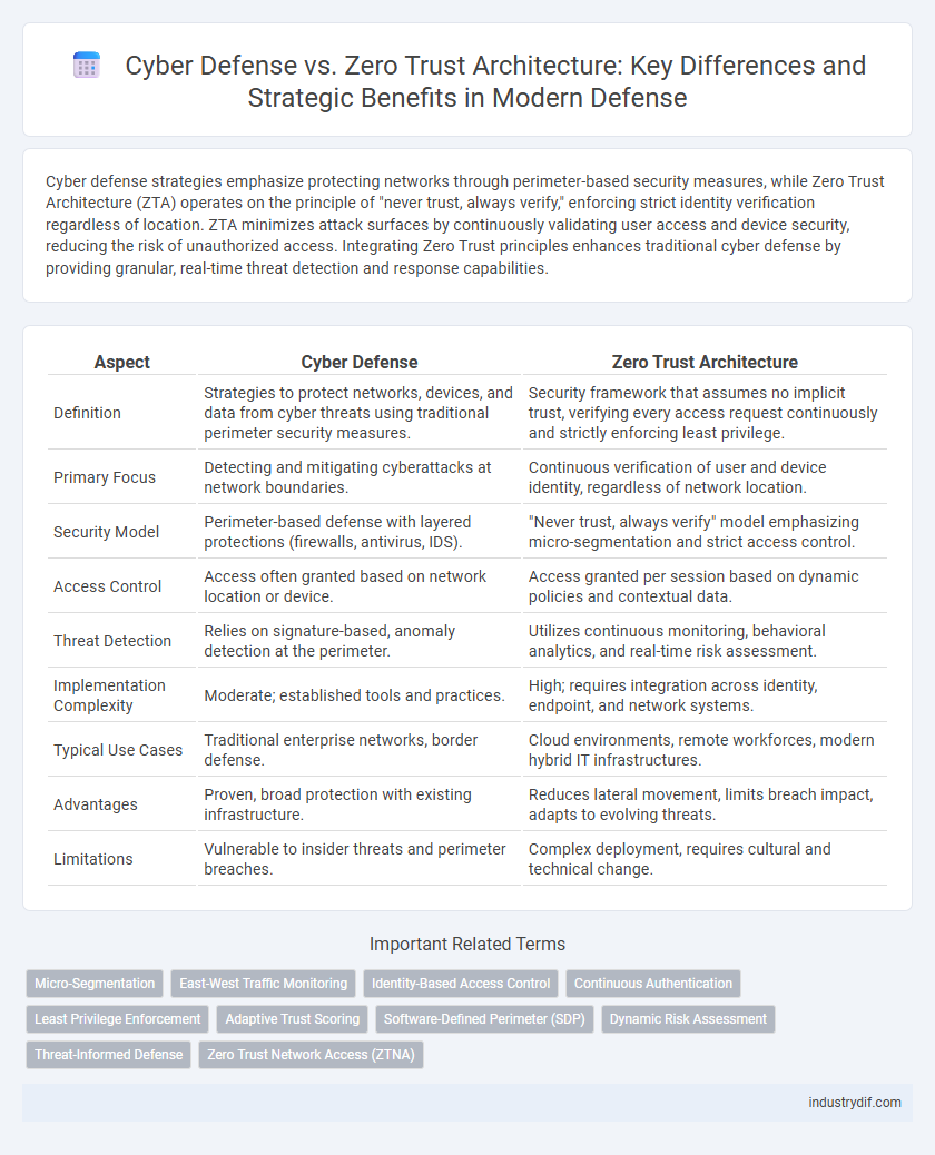 Cyber Defense vs. Zero Trust Architecture: Key Differences and Strategic Benefits in Modern Defense