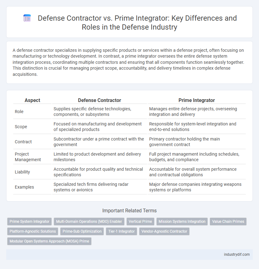 Defense Contractor vs. Prime Integrator: Key Differences and Roles in the Defense Industry