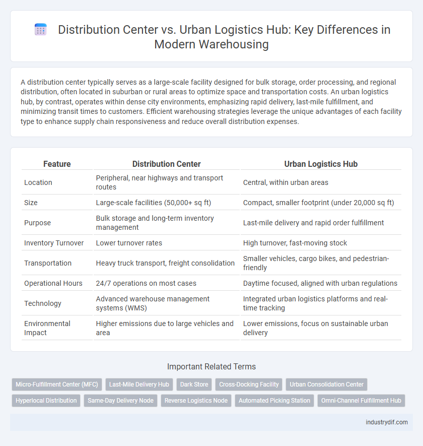 Distribution Center vs. Urban Logistics Hub: Key Differences in Modern Warehousing
