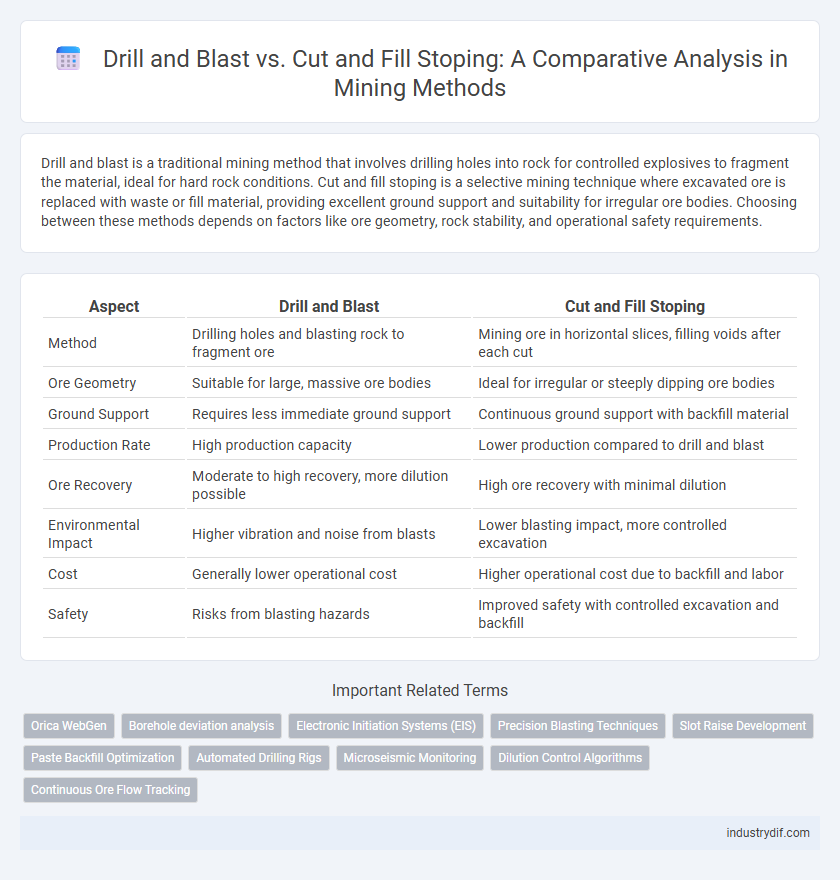Drill and Blast vs. Cut and Fill Stoping: A Comparative Analysis in Mining Methods