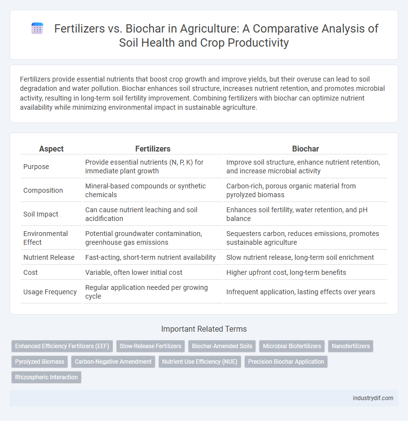 Fertilizers vs. Biochar in Agriculture: A Comparative Analysis of Soil Health and Crop Productivity