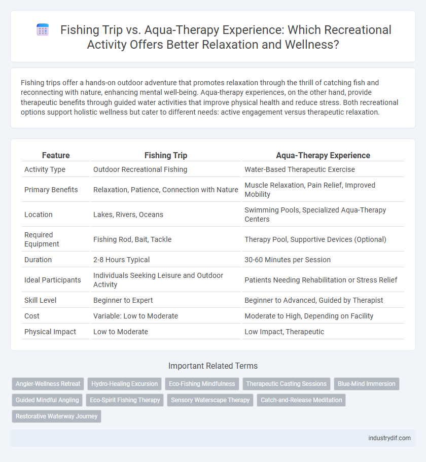 Fishing Trip vs. Aqua-Therapy Experience: Which Recreational Activity Offers Better Relaxation and Wellness?