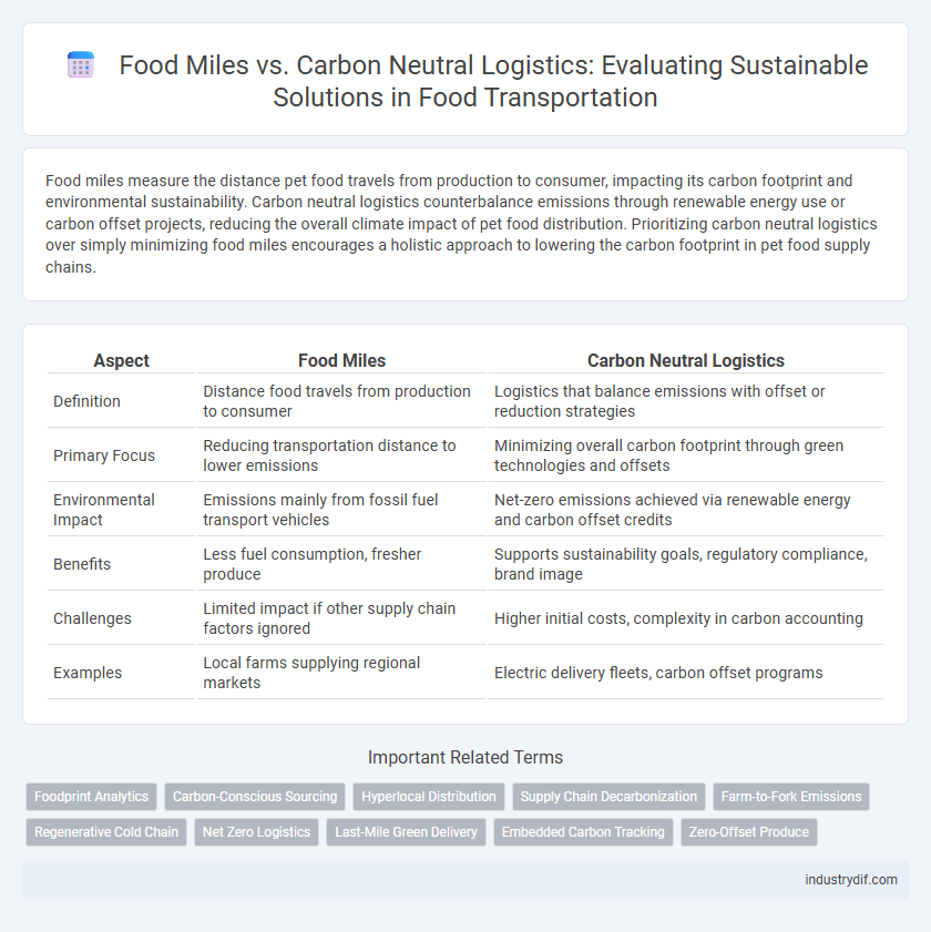 Food Miles vs. Carbon Neutral Logistics: Evaluating Sustainable Solutions in Food Transportation