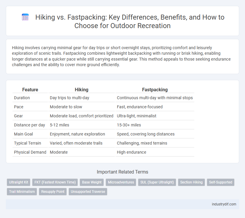 Hiking vs. Fastpacking: Key Differences, Benefits, and How to Choose for Outdoor Recreation