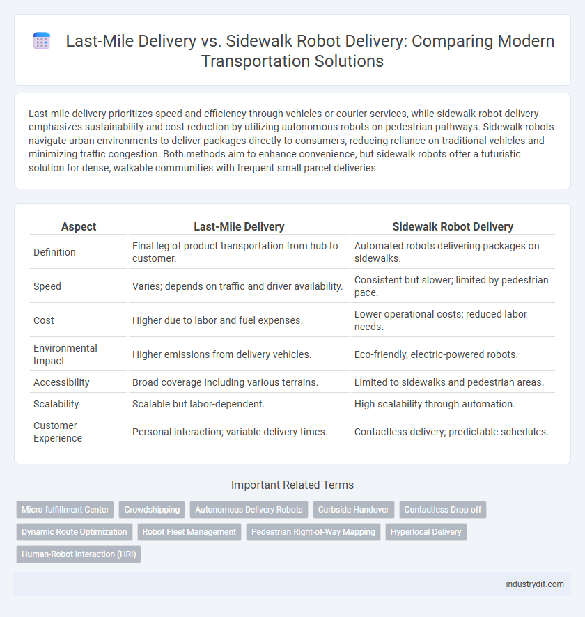 Last-Mile Delivery vs. Sidewalk Robot Delivery: Comparing Modern Transportation Solutions