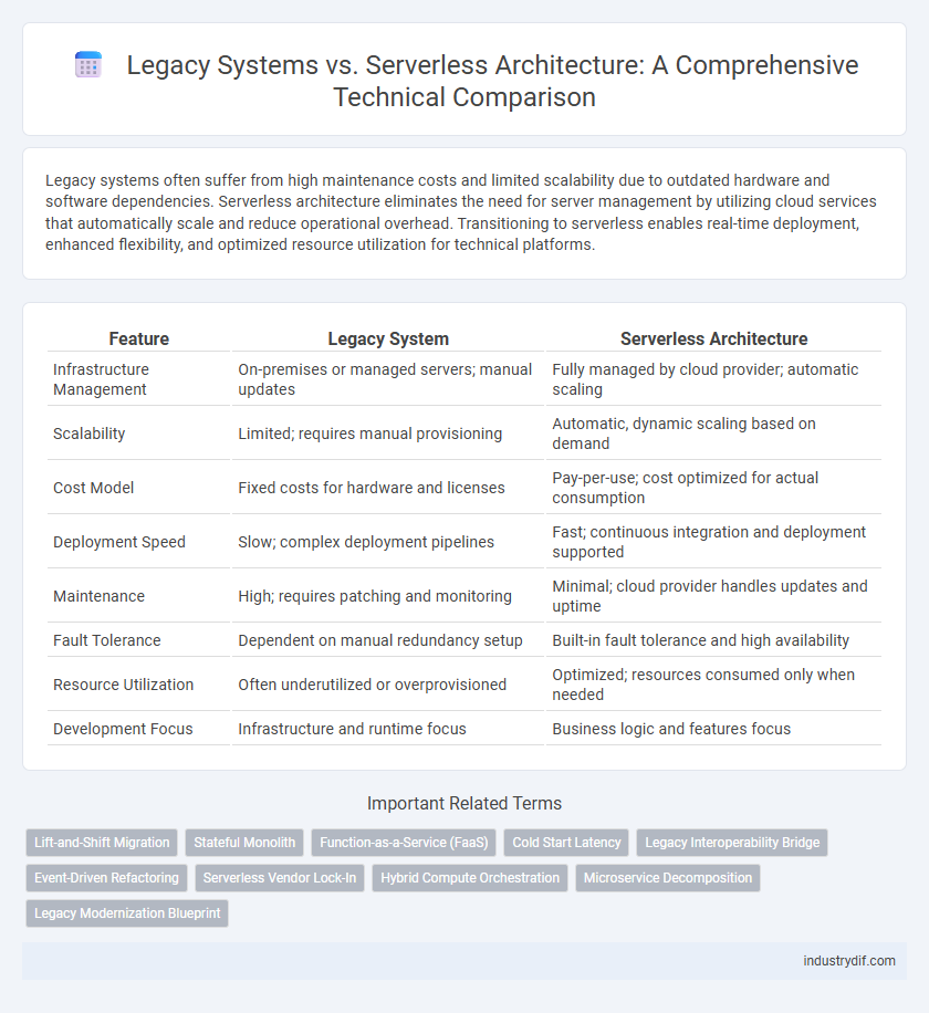 Legacy Systems vs. Serverless Architecture: A Comprehensive Technical Comparison