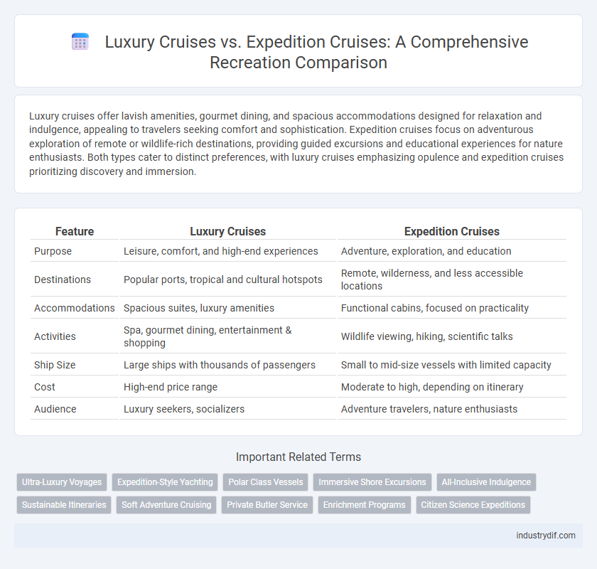 Luxury Cruises vs. Expedition Cruises: A Comprehensive Recreation Comparison