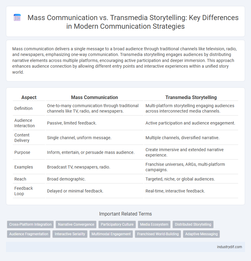 Mass Communication vs. Transmedia Storytelling: Key Differences in Modern Communication Strategies