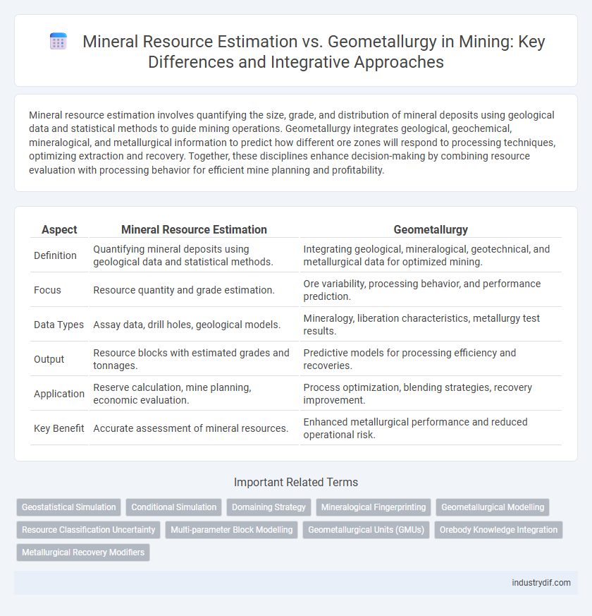 Mineral Resource Estimation vs. Geometallurgy in Mining: Key Differences and Integrative Approaches