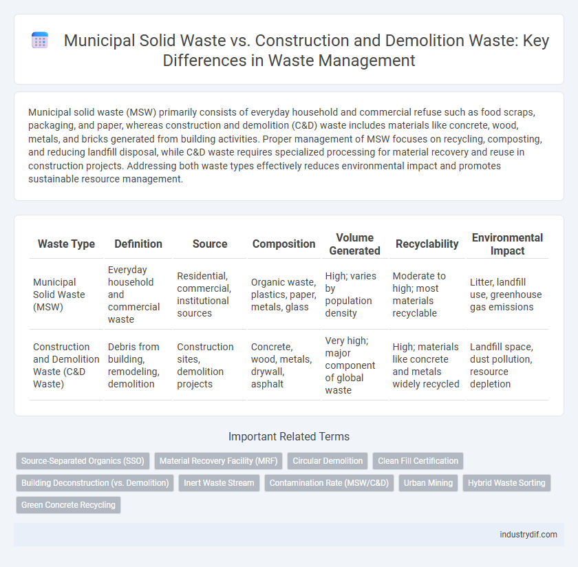 Municipal Solid Waste vs. Construction and Demolition Waste: Key Differences in Waste Management