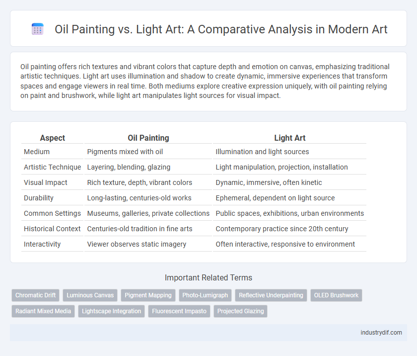 Oil Painting vs. Light Art: A Comparative Analysis in Modern Art