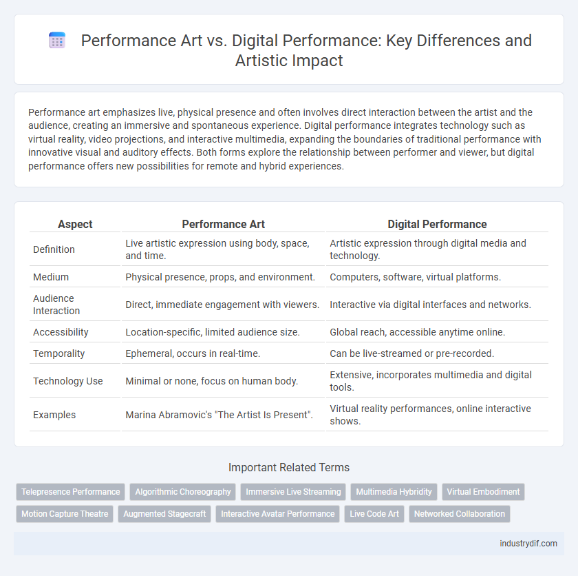 Performance Art vs. Digital Performance: Key Differences and Artistic Impact