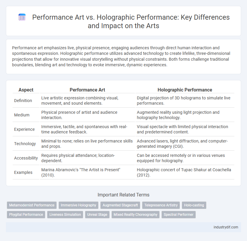 Performance Art vs. Holographic Performance: Key Differences and Impact on the Arts