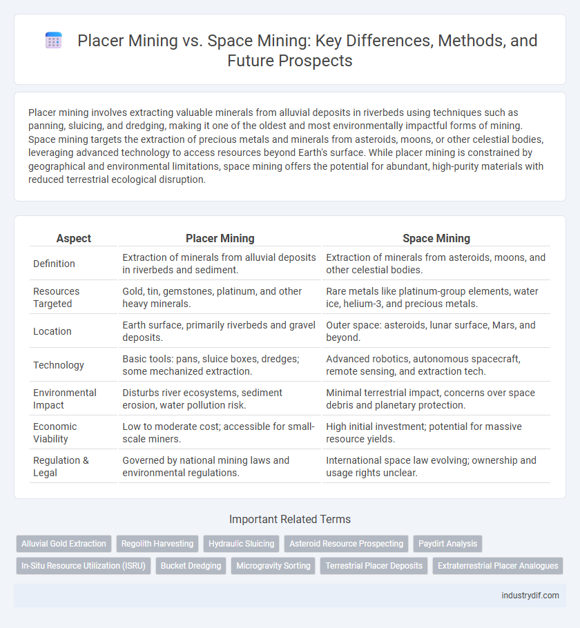 Placer Mining vs. Space Mining: Key Differences, Methods, and Future Prospects