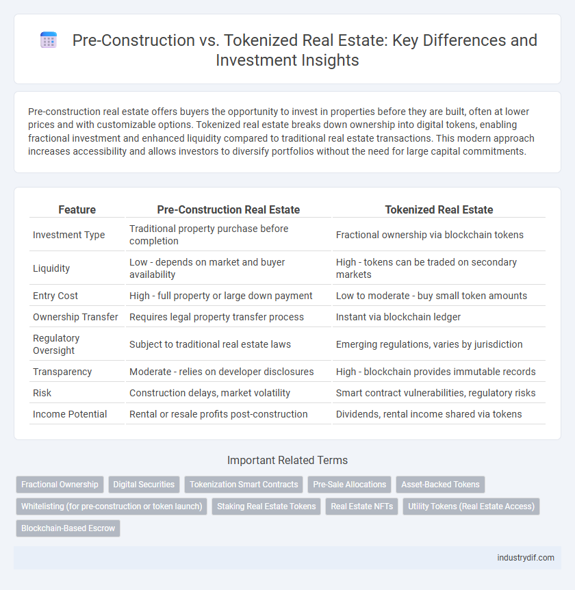 Pre-Construction vs. Tokenized Real Estate: Key Differences and Investment Insights