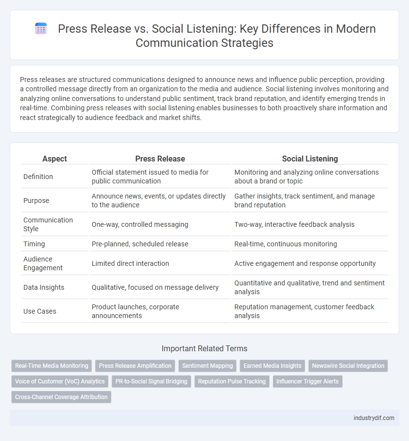 Press Release vs. Social Listening: Key Differences in Modern Communication Strategies