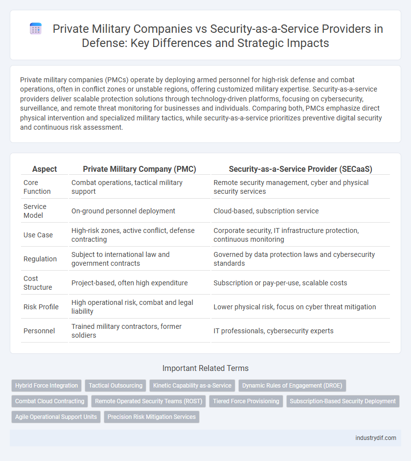 Private Military Companies vs Security-as-a-Service Providers in Defense: Key Differences and Strategic Impacts