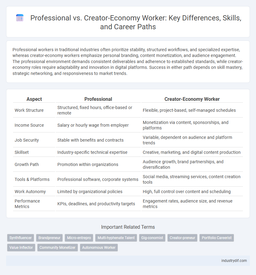 Professional vs. Creator-Economy Worker: Key Differences, Skills, and Career Paths