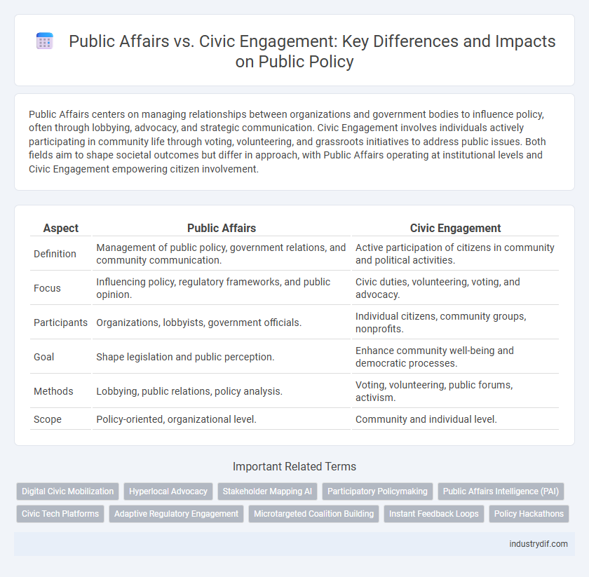 Public Affairs vs. Civic Engagement: Key Differences and Impacts on Public Policy