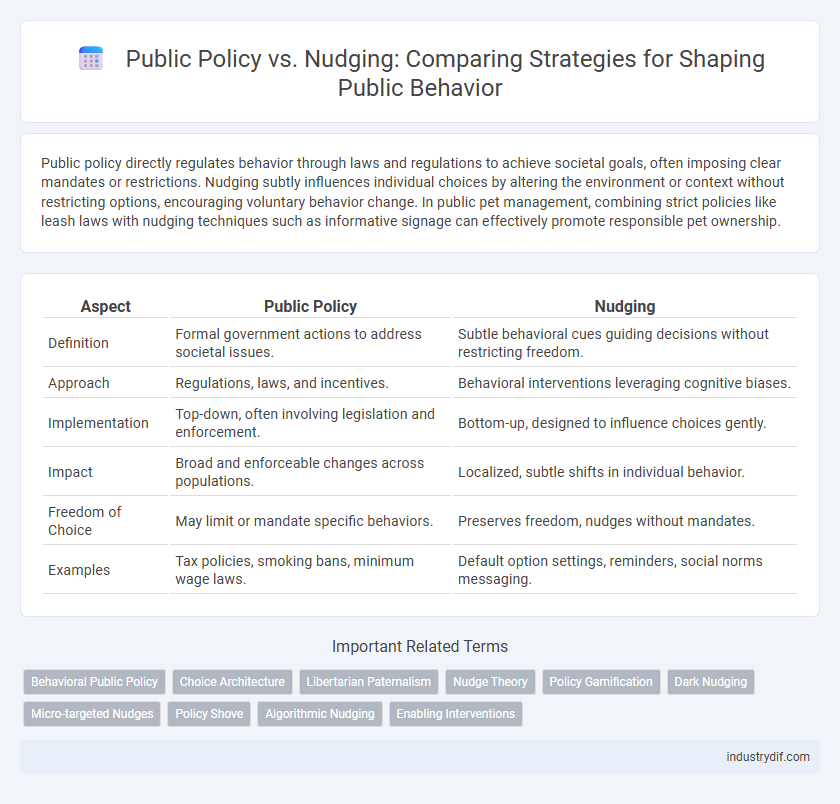 Public Policy vs. Nudging: Comparing Strategies for Shaping Public Behavior