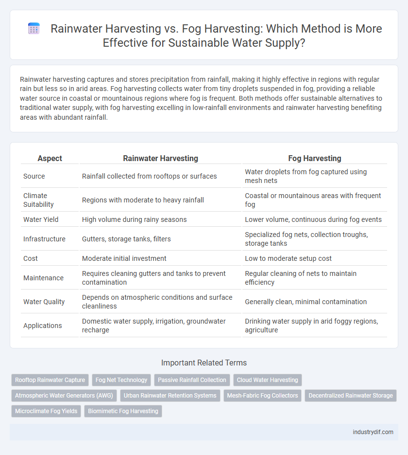 Rainwater Harvesting vs. Fog Harvesting: Which Method is More Effective for Sustainable Water Supply?