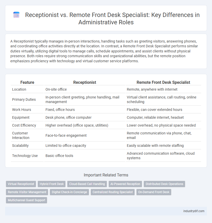 Receptionist vs. Remote Front Desk Specialist: Key Differences in Administrative Roles