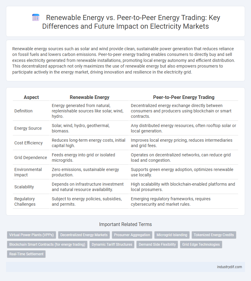 Renewable Energy vs. Peer-to-Peer Energy Trading: Key Differences and Future Impact on Electricity Markets