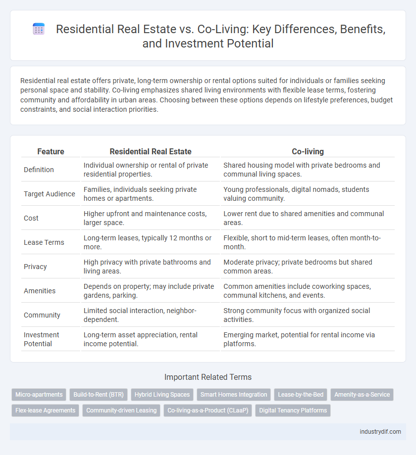 Residential Real Estate vs. Co-Living: Key Differences, Benefits, and Investment Potential