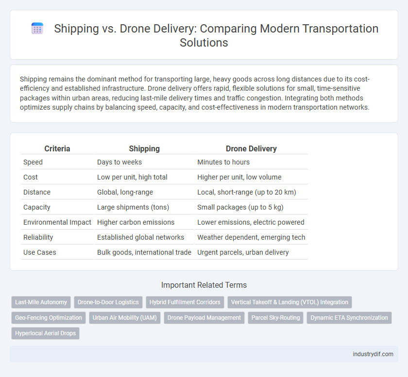 Shipping vs. Drone Delivery: Comparing Modern Transportation Solutions